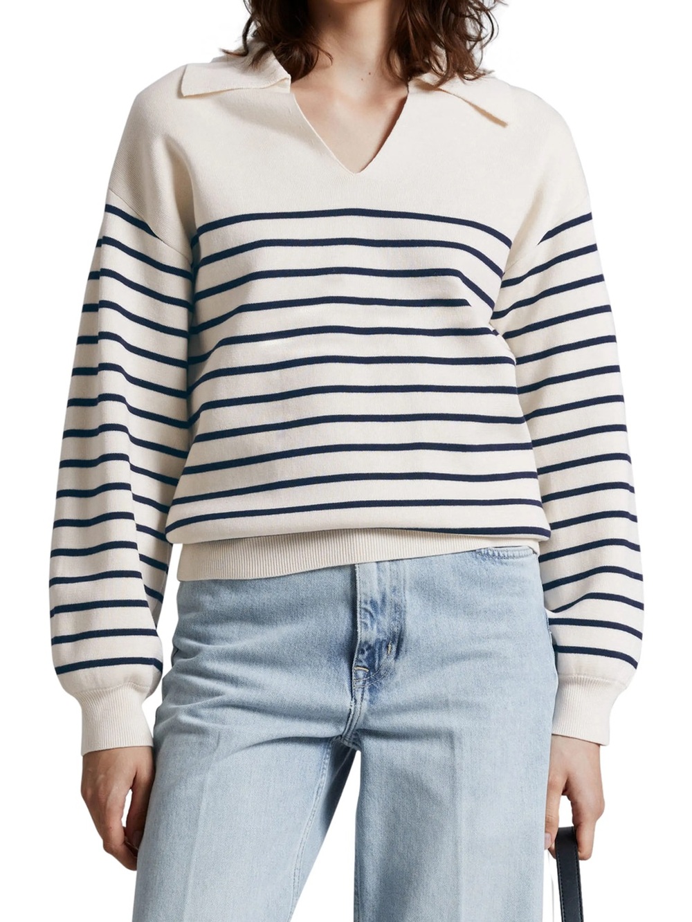 Size L - NWT wilfred sweater in beige and navy